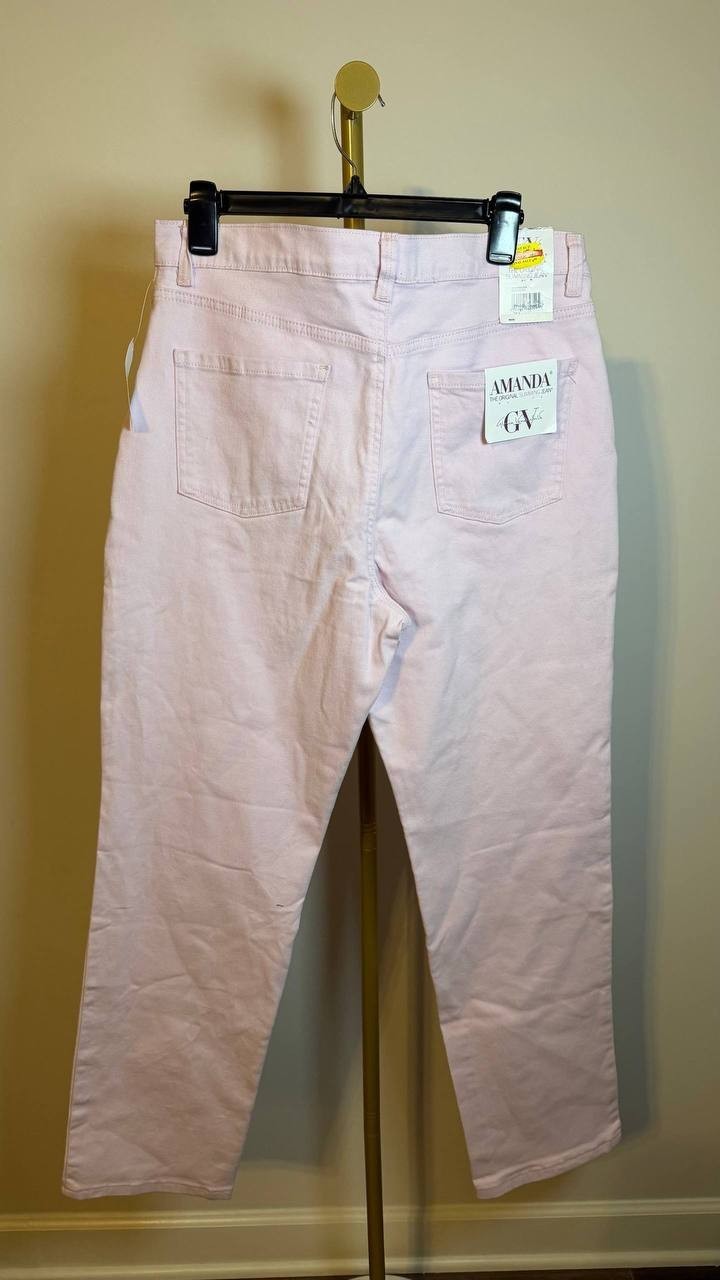 Gloria Vanderbilt Amanda Classic Jeans Soft Peony 14P NWT $48