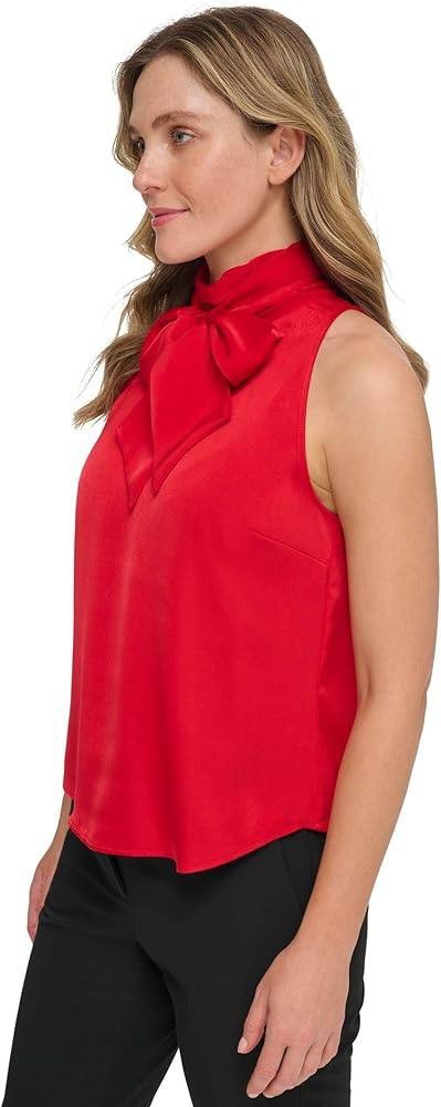 Tommy Hilfiger Sleeveless Blouse – Red – Size XL – Pintuck Front – NWOT-MSRP$59