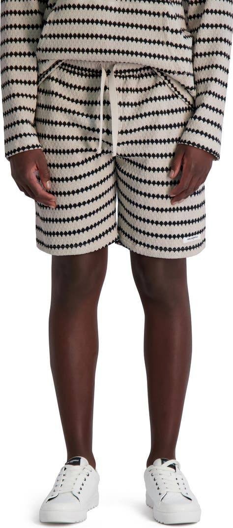 Karl Lagerfeld Paris Men’s Stripe Knit Beach Shorts Tan XXL $89 NWT