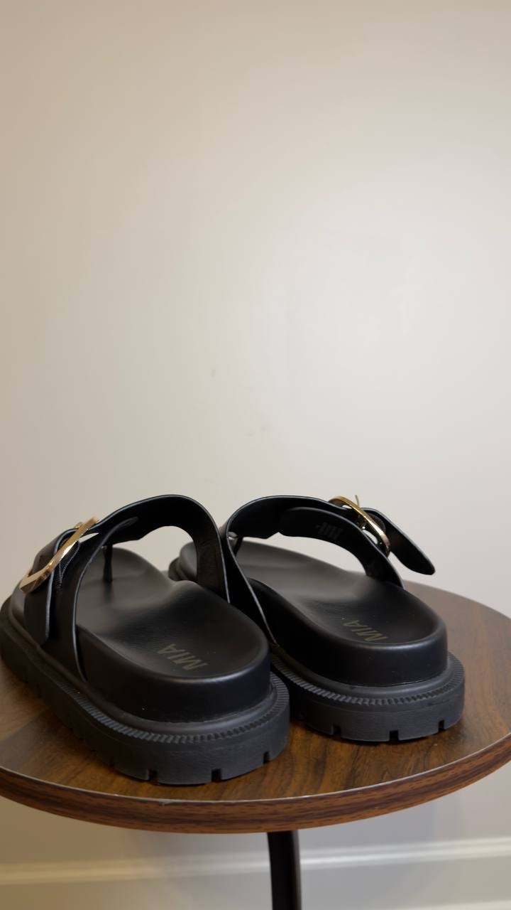 MIA  Geri  Slide  Sandals  Black  Synthetic  8.5M  New  With  Box  $60