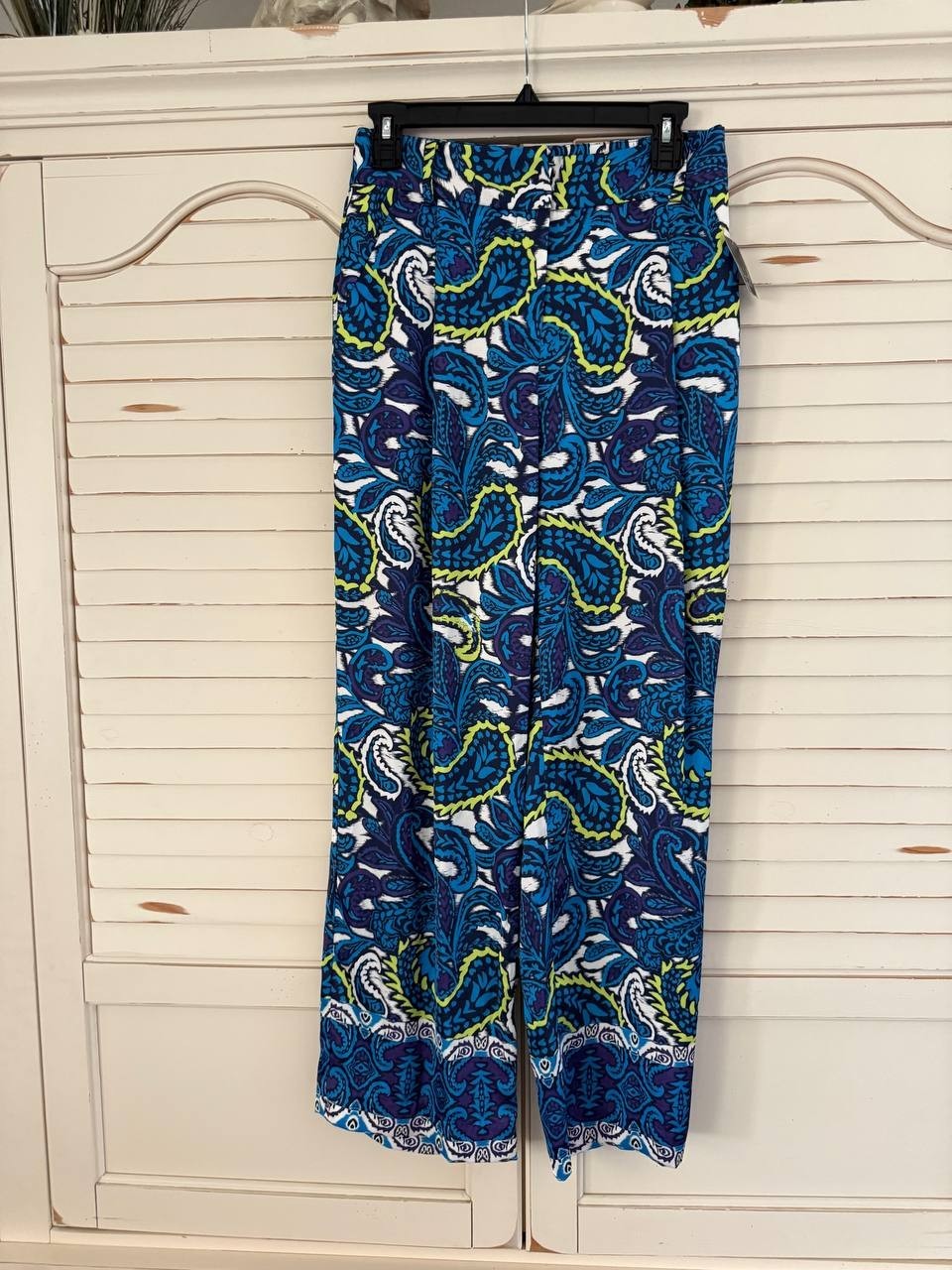 ELLA Rafaella Petite Paisley Print High Rise Wide Leg Pants – Size 4P