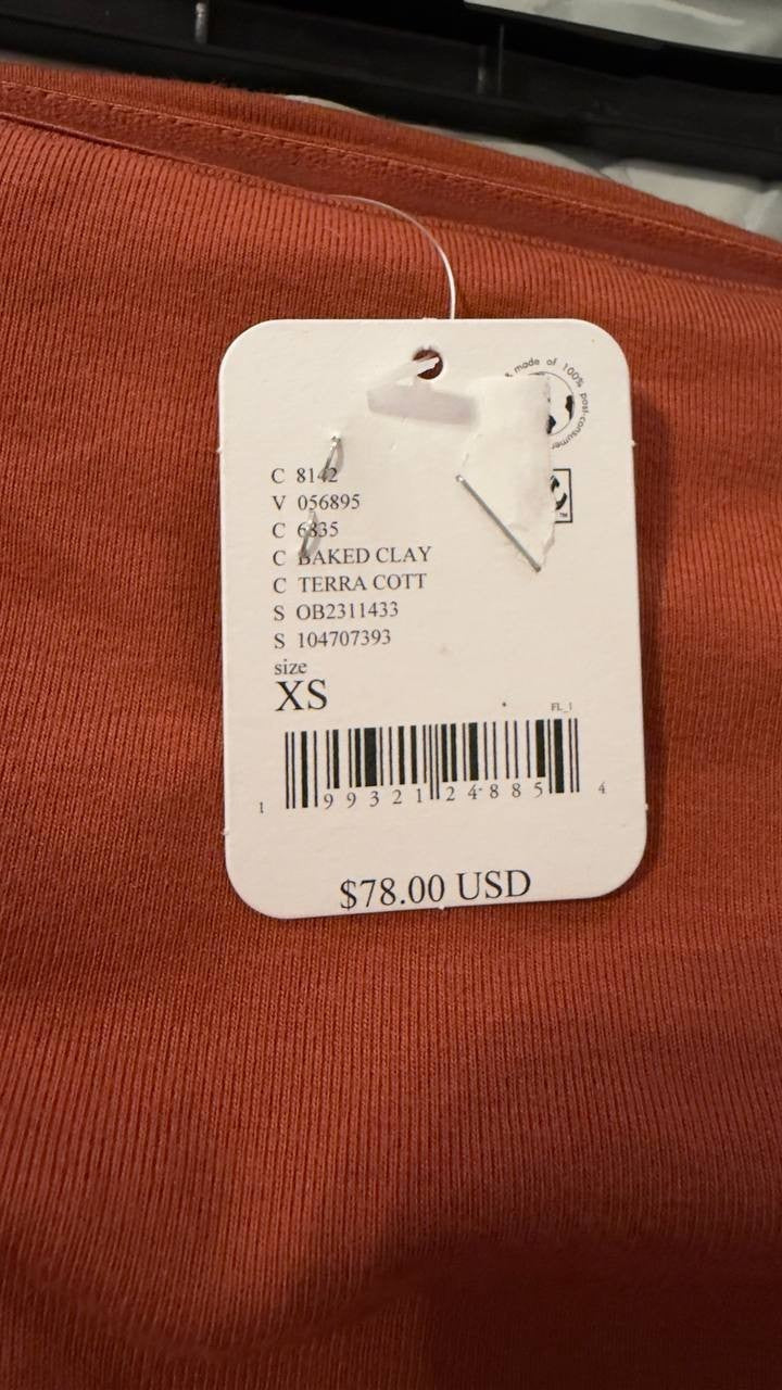Free People Women’s Free‑Est Good Feels Top Baked Clay XS NWT $30