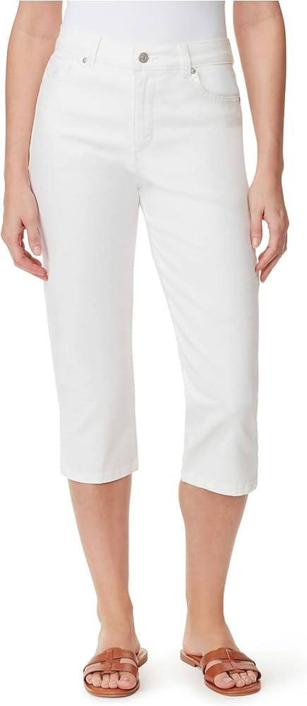 Gloria Vanderbilt Amanda Capri Slit Jeans Vintage White 14 NWT $52