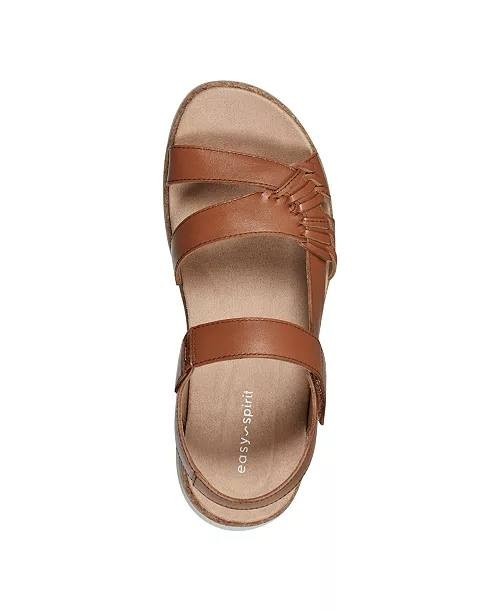 Easy  Spirit  Platform  Sandals  Cognac  9W  New  $85