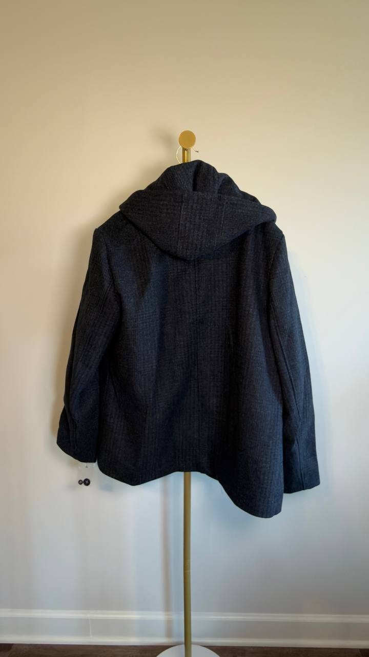 Sam Edelman Wool Blazer Coat with Hood Charcoal XL NWT $220