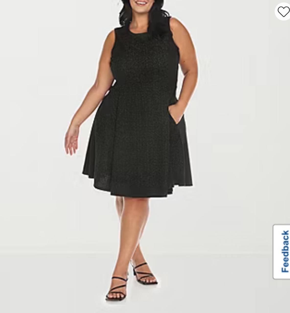 White Mark Dress 2XL Black Sleeveless Fit Flare Scoop Neck Stretch Knit NWT