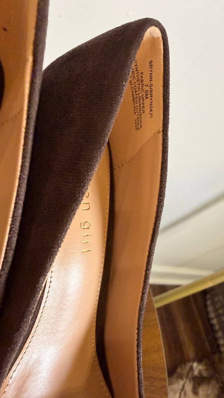 Madden Girl Dark Brown Fabric Pointed Toe Pumps 7.5 New in Box MSRP $59