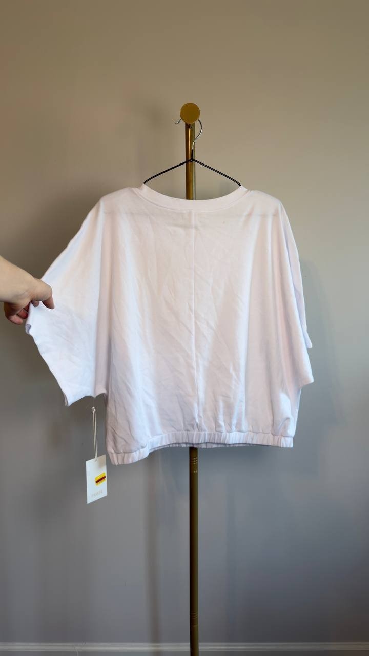 Parker Teagan Crewneck Dolman-Sleeve Top White XL NWT $79