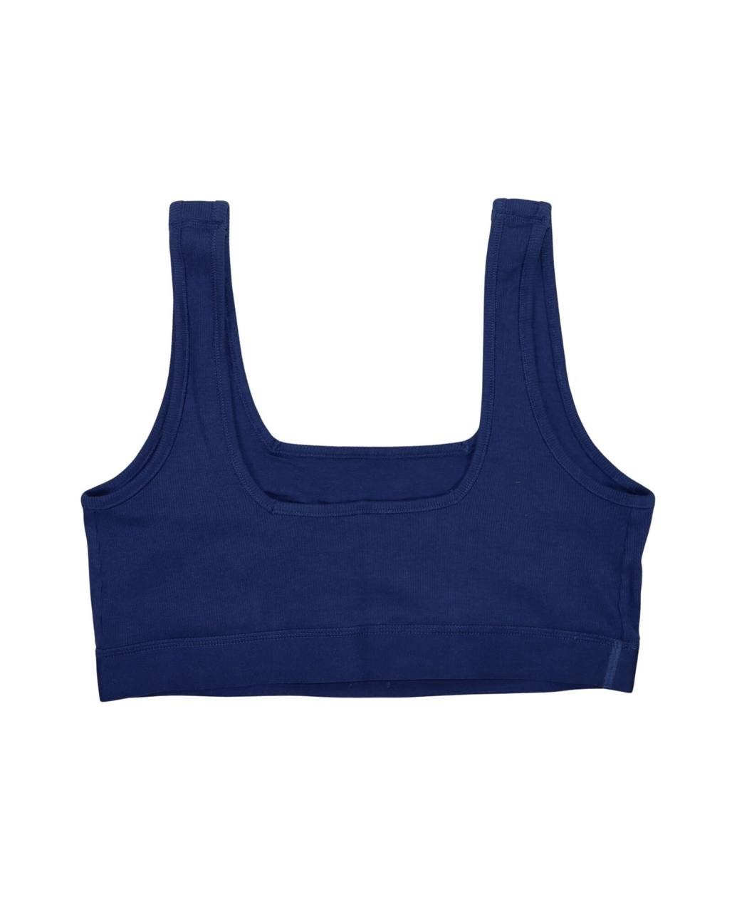 GapBody Cotton Rib Bralette Navy Blue, Women's Size S, Breathable Lounge