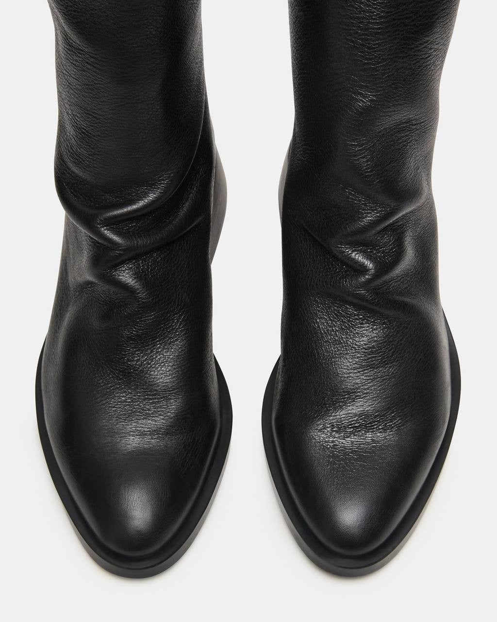 Steve Madden NEXIE Booties 8.5 Black Leather Pointed Toe Zip NIB msrp$159.9
