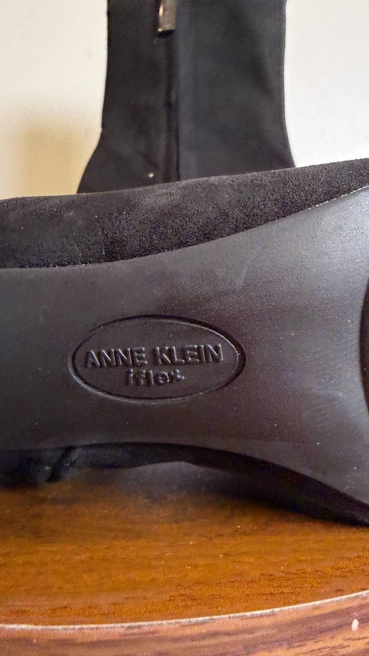 Anne Klein Black Man‑Made Reesse Heeled Boots 6.5M New in Box MSRP $119