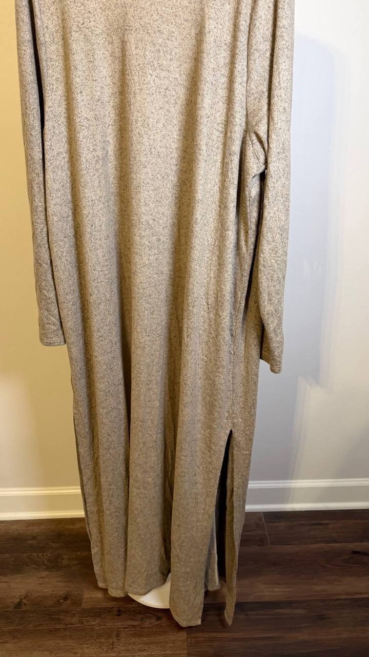 24Seven Comfort Apparel Plus Duster Open Front Cardigan Taupe 2X $90.99 NWT