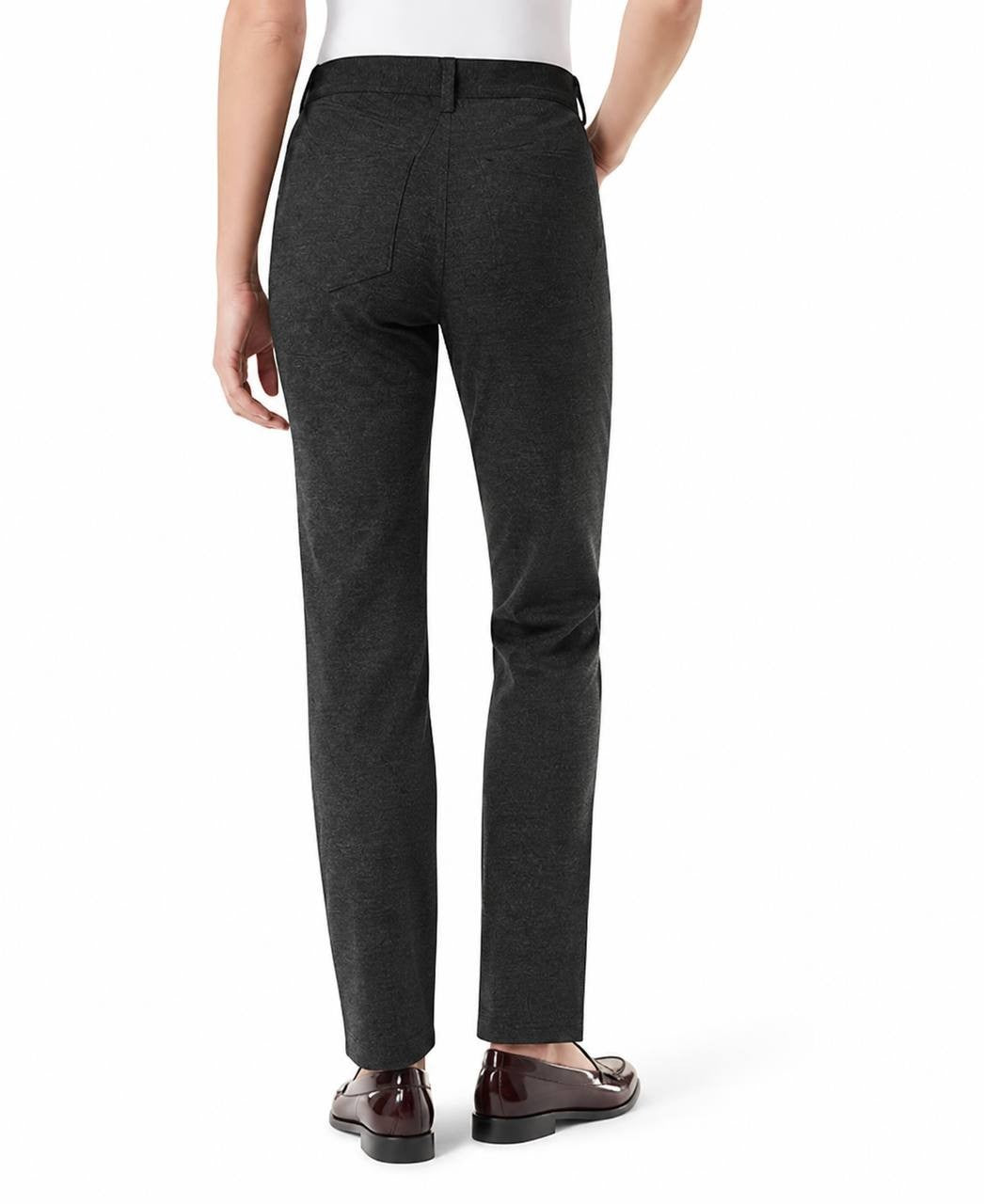 Gloria Vanderbilt Amanda Ponte High‑Rise Pants Heather Grey 4 NWT $54