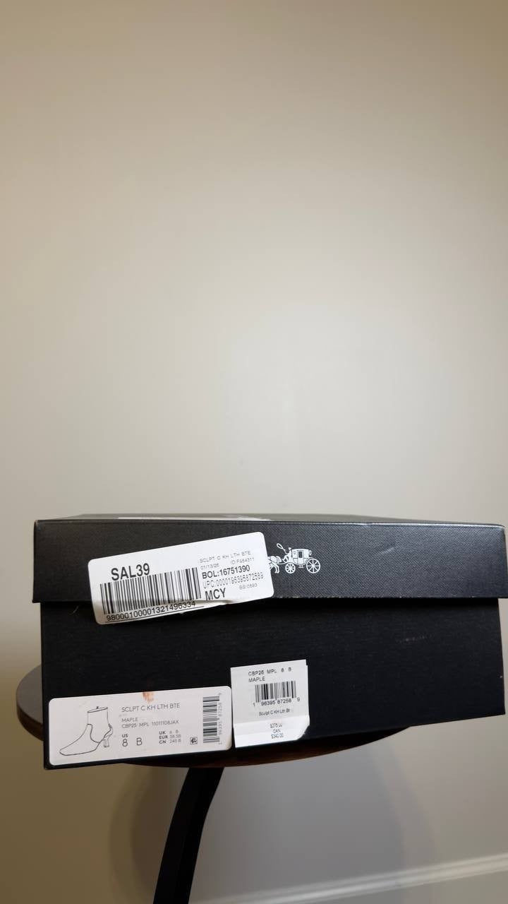 Coach Kitten Heel Booties Brown 8 B New $250.00