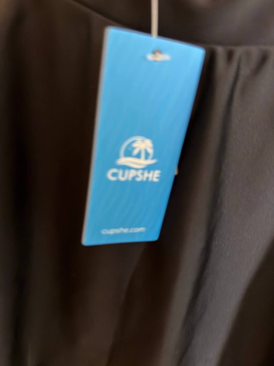 Cupshe Backless Halter One-Piece Swimdress Black M NWT $50