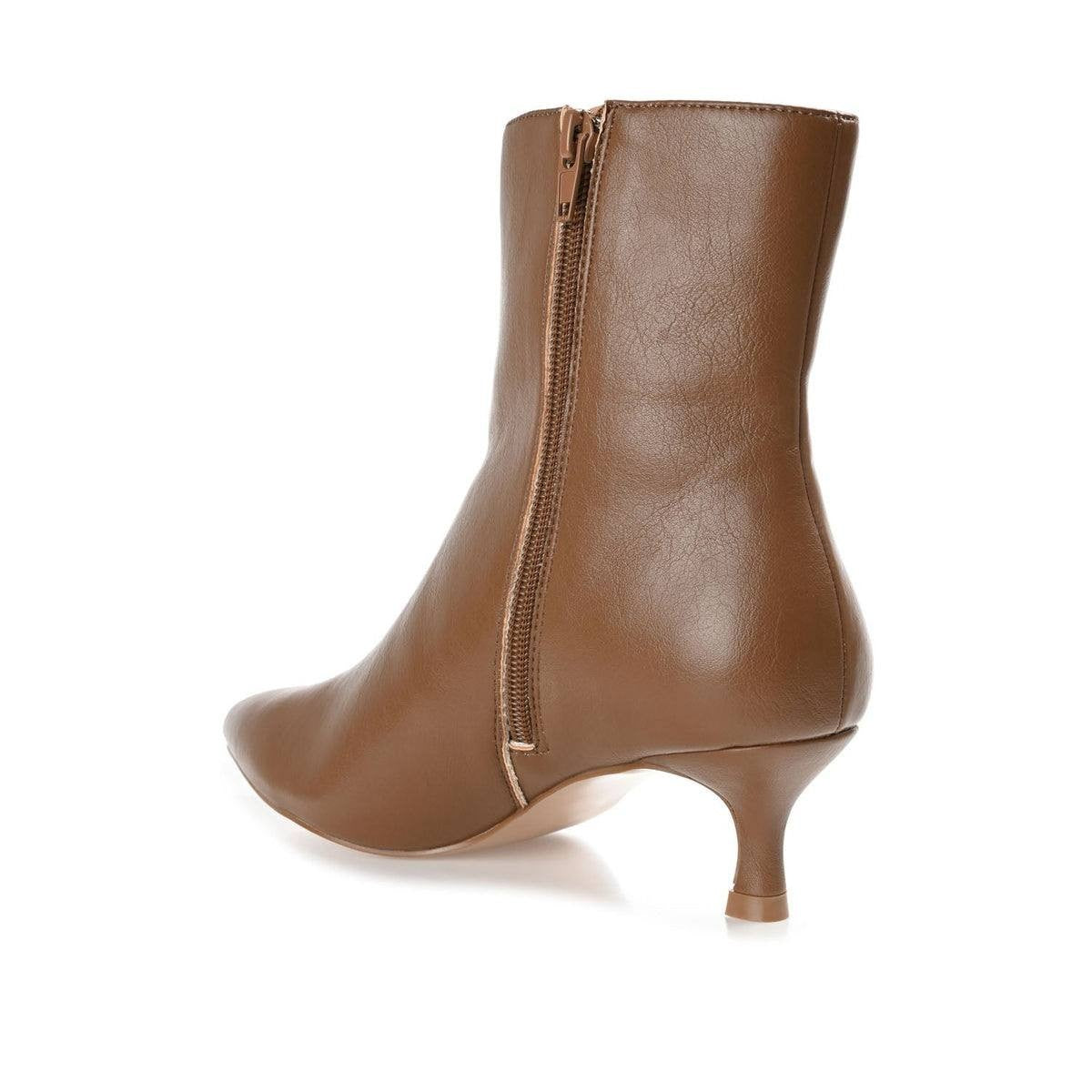 Journee Collection Arely Women’s Pointed Toe Booties Brown 10M Vegan Leather $10
