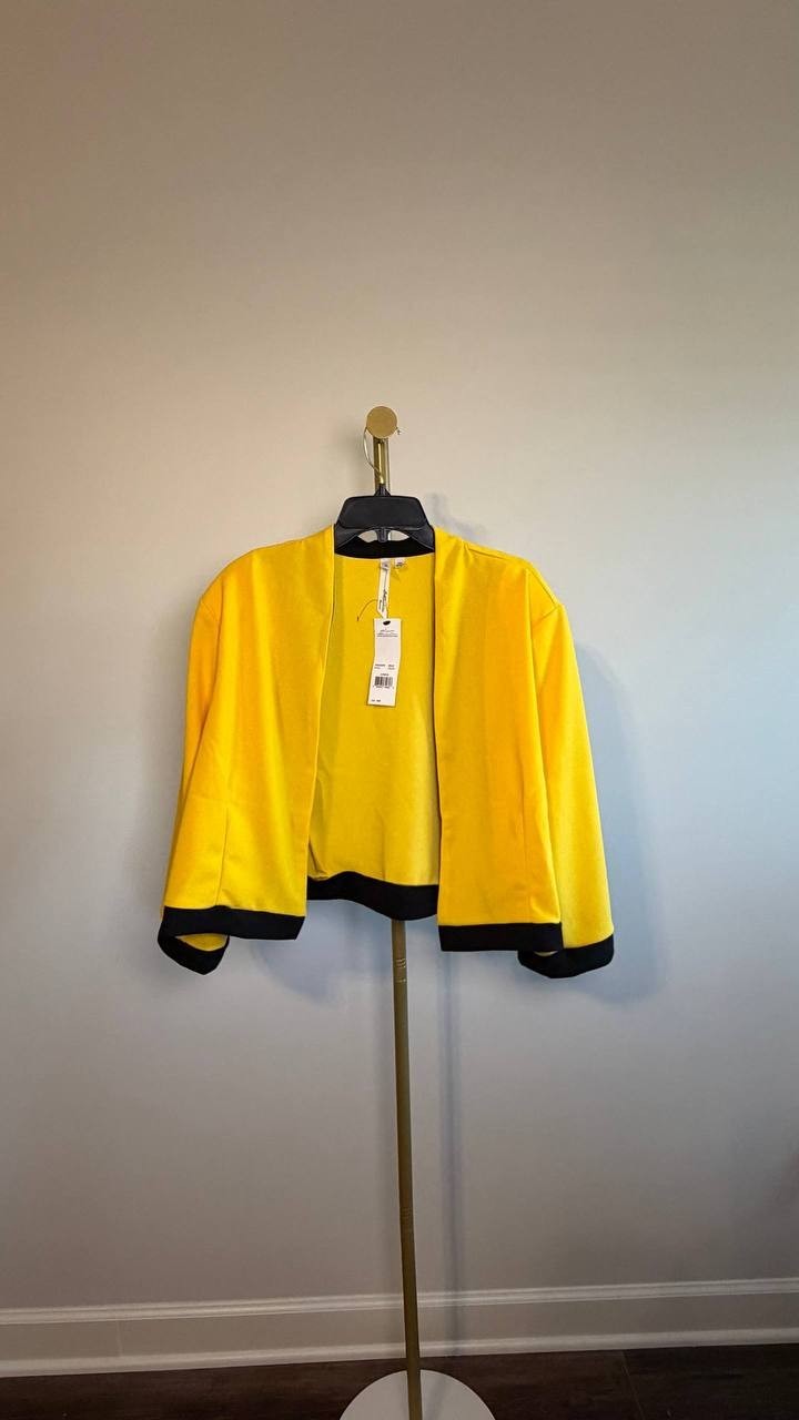 NY Collection 2‑Piece Colorblocked Dress Set Black Lemon 18W NWT $46.99