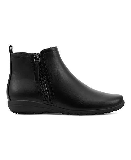 Easy Spirit Aleena Booties 9M Black Faux Leather Zip Round Toe NIB msrp$99