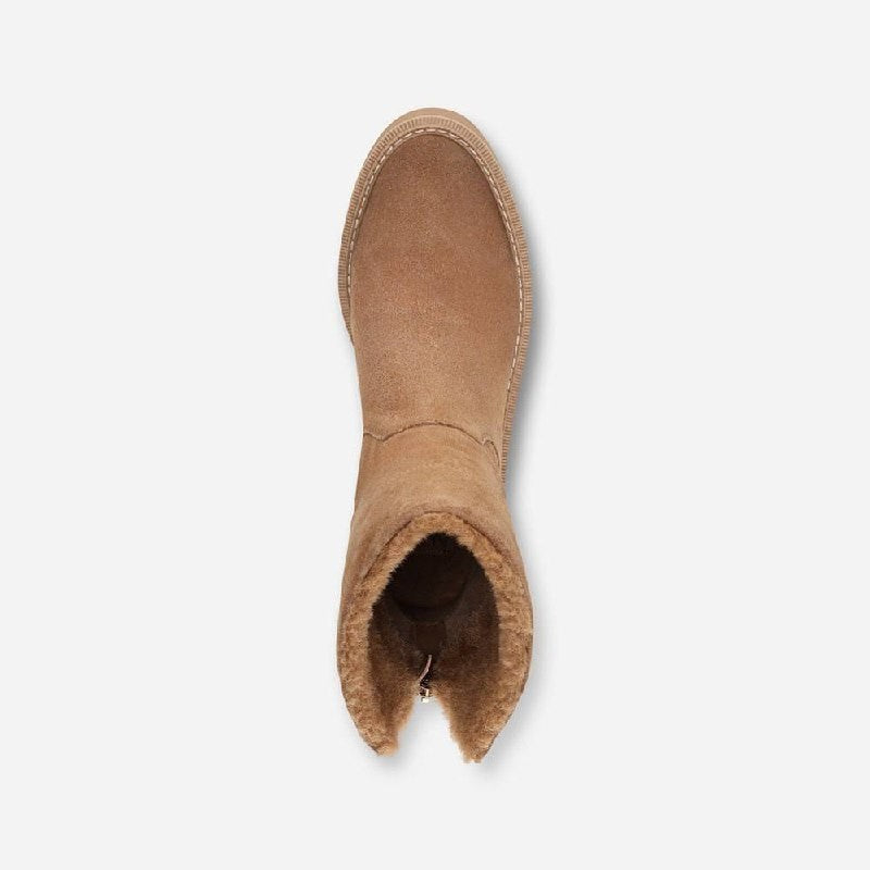 Naturalizer Sense Booties 8M Tan Suede Weather‑Resistant Almond Toe NIB msrp$245