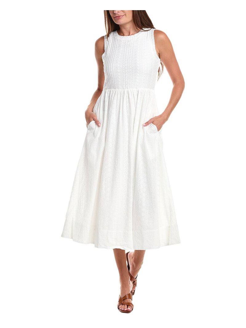 CeCe Sleeveless Crewneck Midi Dress New Ivory XS NWT $99