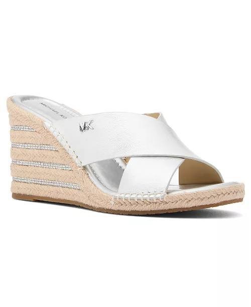 Michael  Michael  Kors  Wedge  Sandals  Silver  7M  New  $139.50