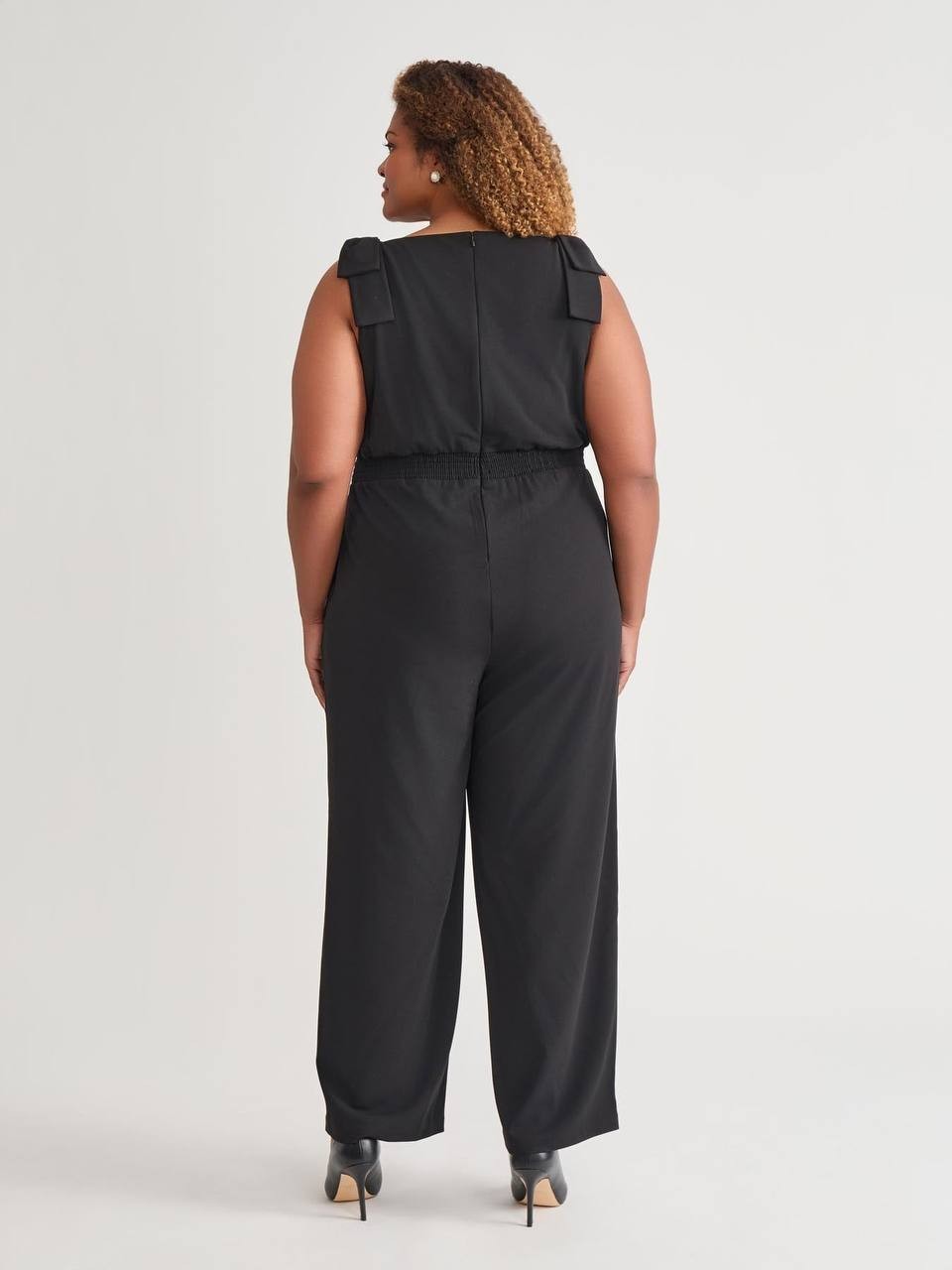 Kasper Plus Tie Strap Jumpsuit Black Size XL NWT $119 – Elegant Chic
