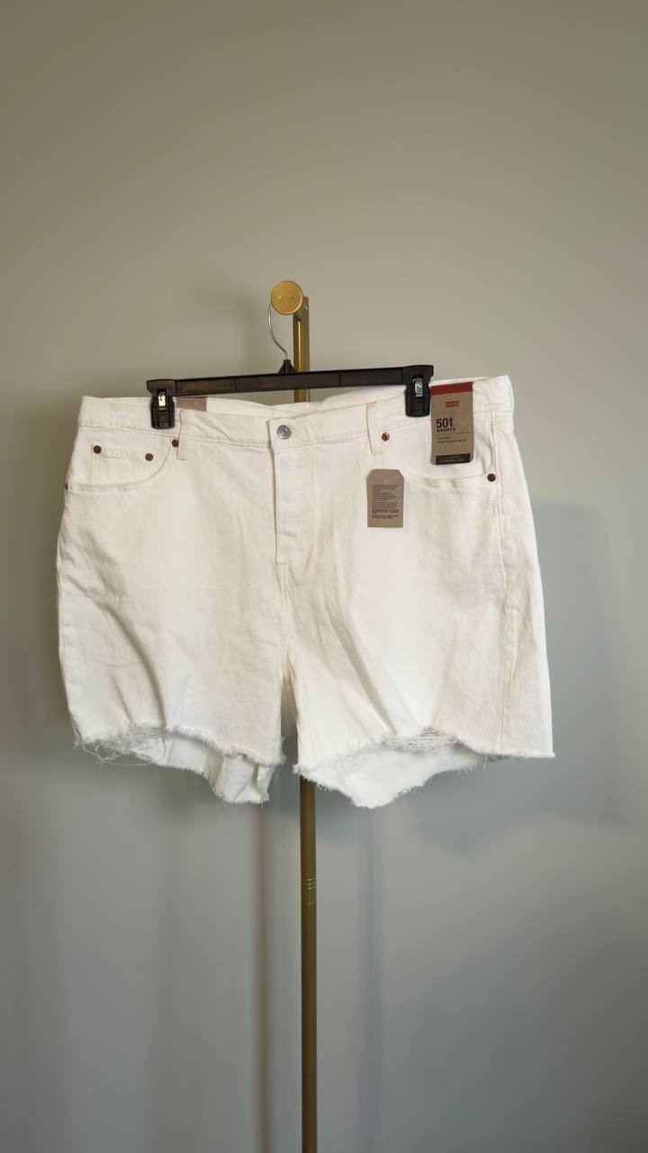 Levi’s 501 Original High Rise Shorts White Plus Size 20W NWT $69.95