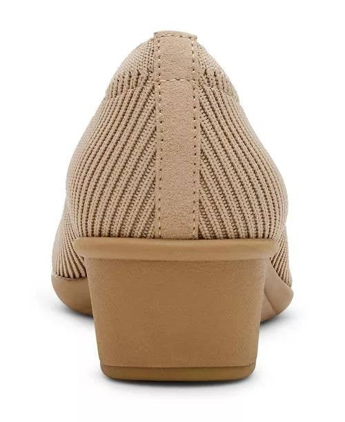Anne  Klein  Wedge  Pumps  Tan  Knit  10M  New  $75