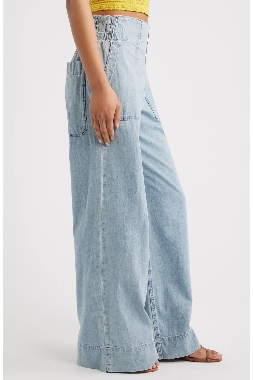 We The Free Breezy Pull-On Wide Leg Jeans Dusk L NWT $78