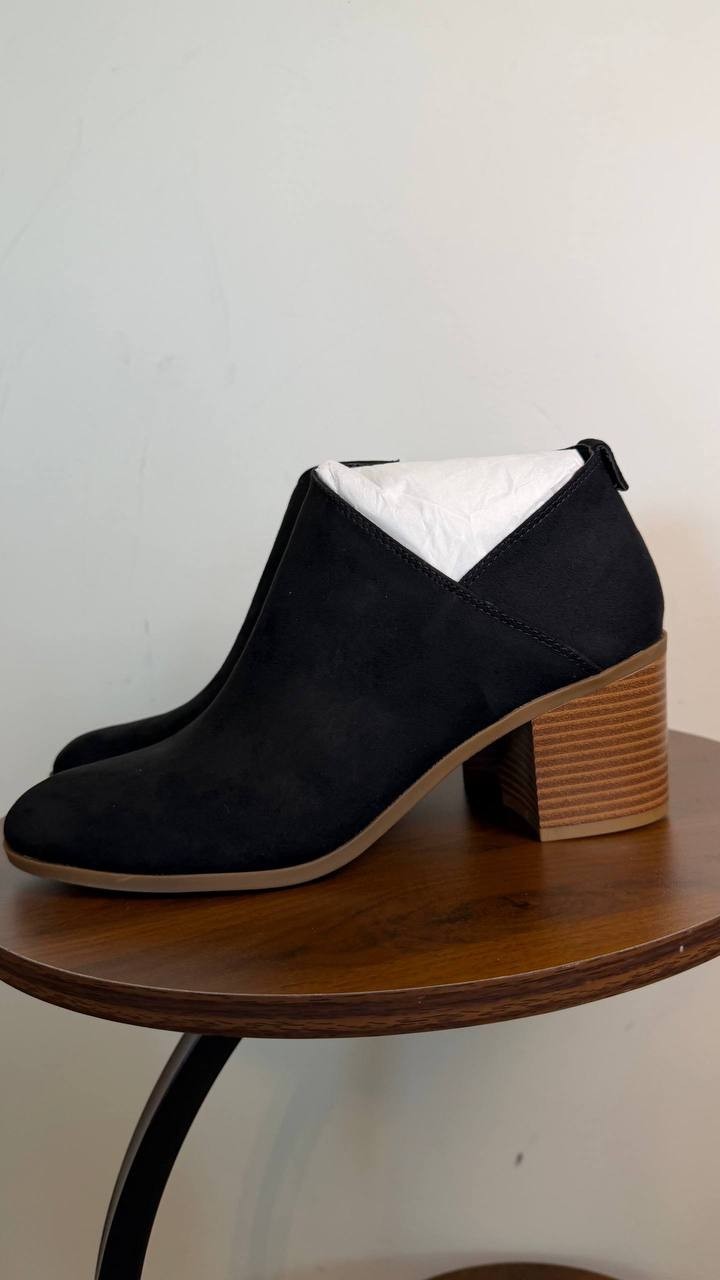 Style & Co Felaa Asymmetrical Booties Black 8.5M Microfiber Fabric $79.90 NWB