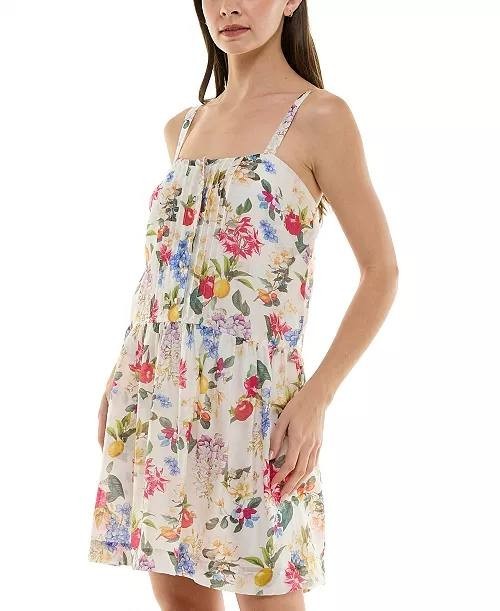 Taylor Petite Printed Pintuck Bodice Sleeveless Shift Dress White 7 NWT $129