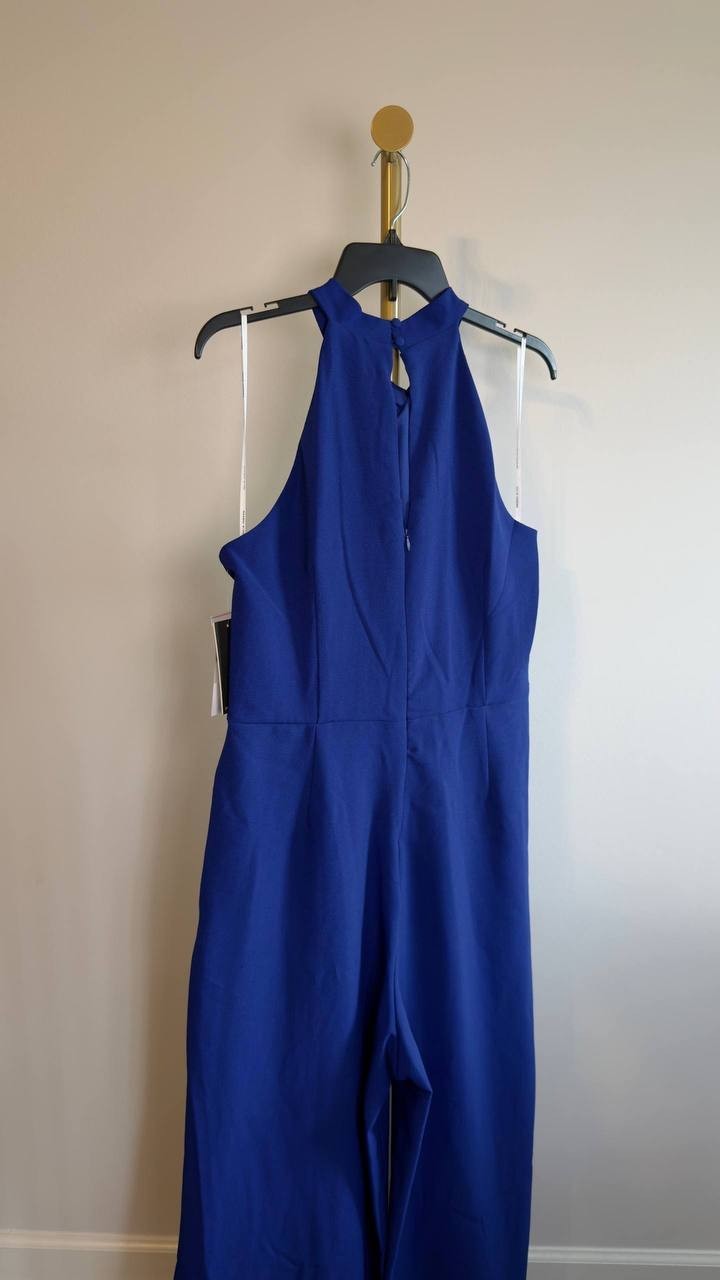 Julia Jordan Sleeveless Halter Wide‑Leg Jumpsuit Cobalt Blue 14 NWT $139