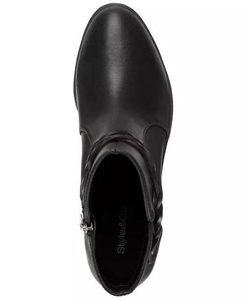Style&Co Black Polyurethane Booties 8.5M New in Box MSRP $79.90