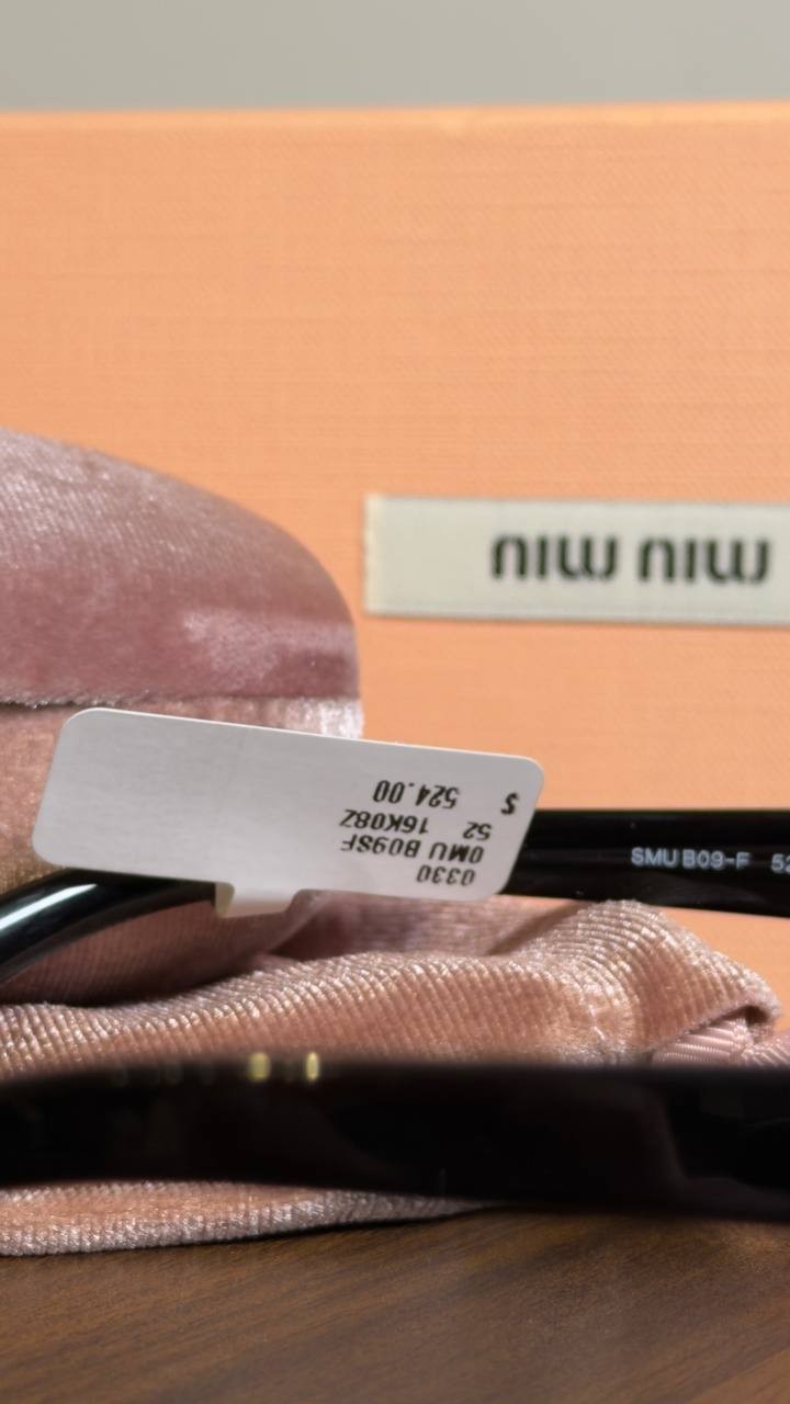 Miu Miu Oval Sunglasses Black OS NWT $524.00