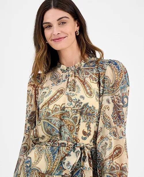 Julia Jordan Paisley‑Print Fit & Flare Dress – Multi – Size 4 – NWT – $139