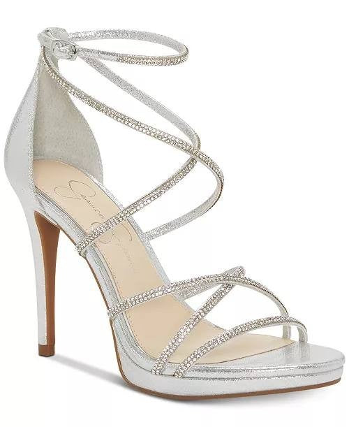 Jessica  Simpson  High  Heel  Sandals  Platinum  7.5M  New  $99