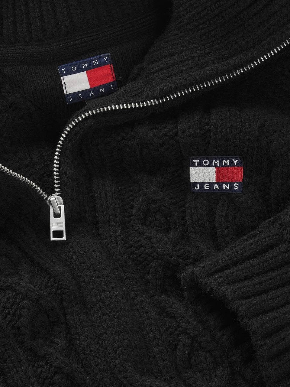 Tommy Jeans Black Sweater XS Recycled Knit Minimalist Streetwear MSRP 129$