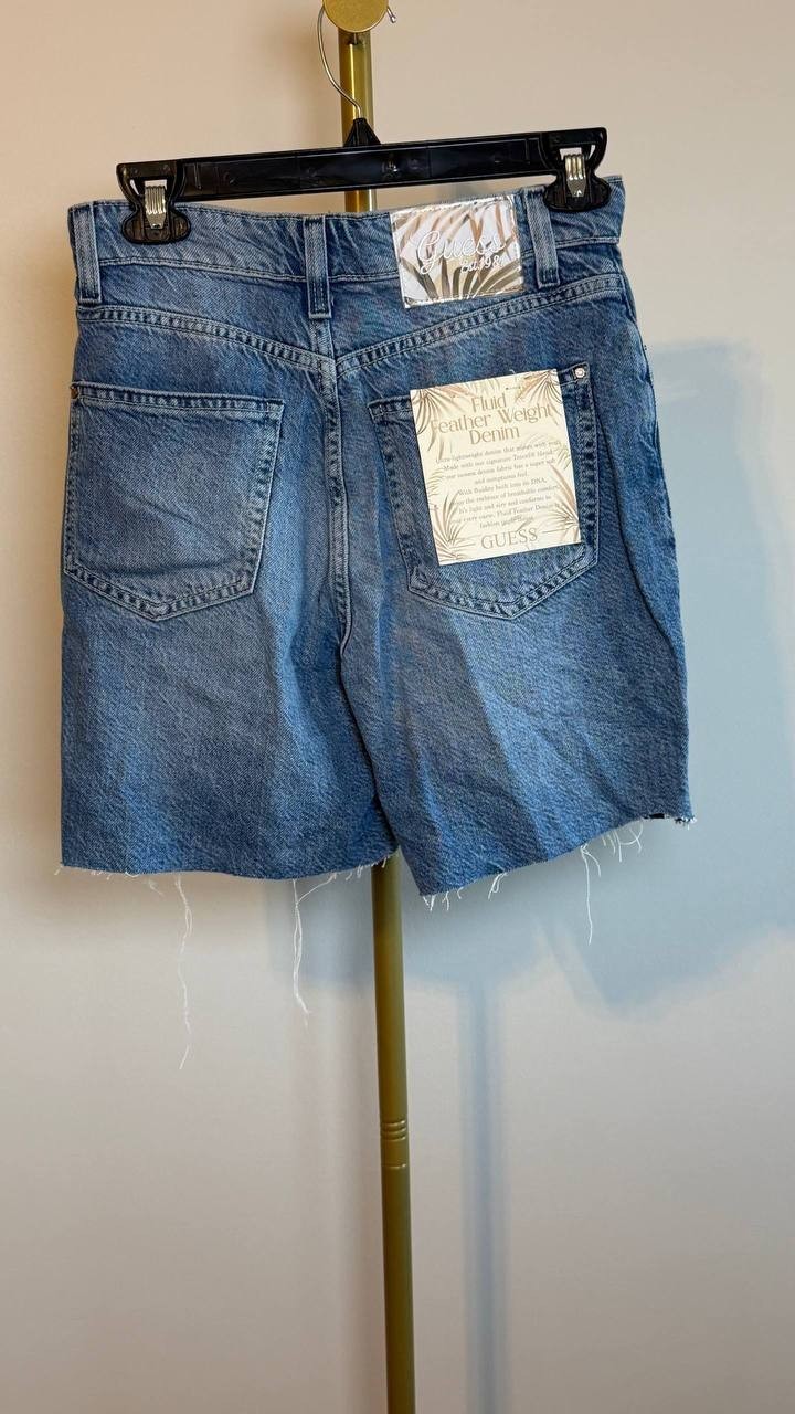 Guess Eco 80s Pedal Denim Shorts Blue 26 NWT $89
