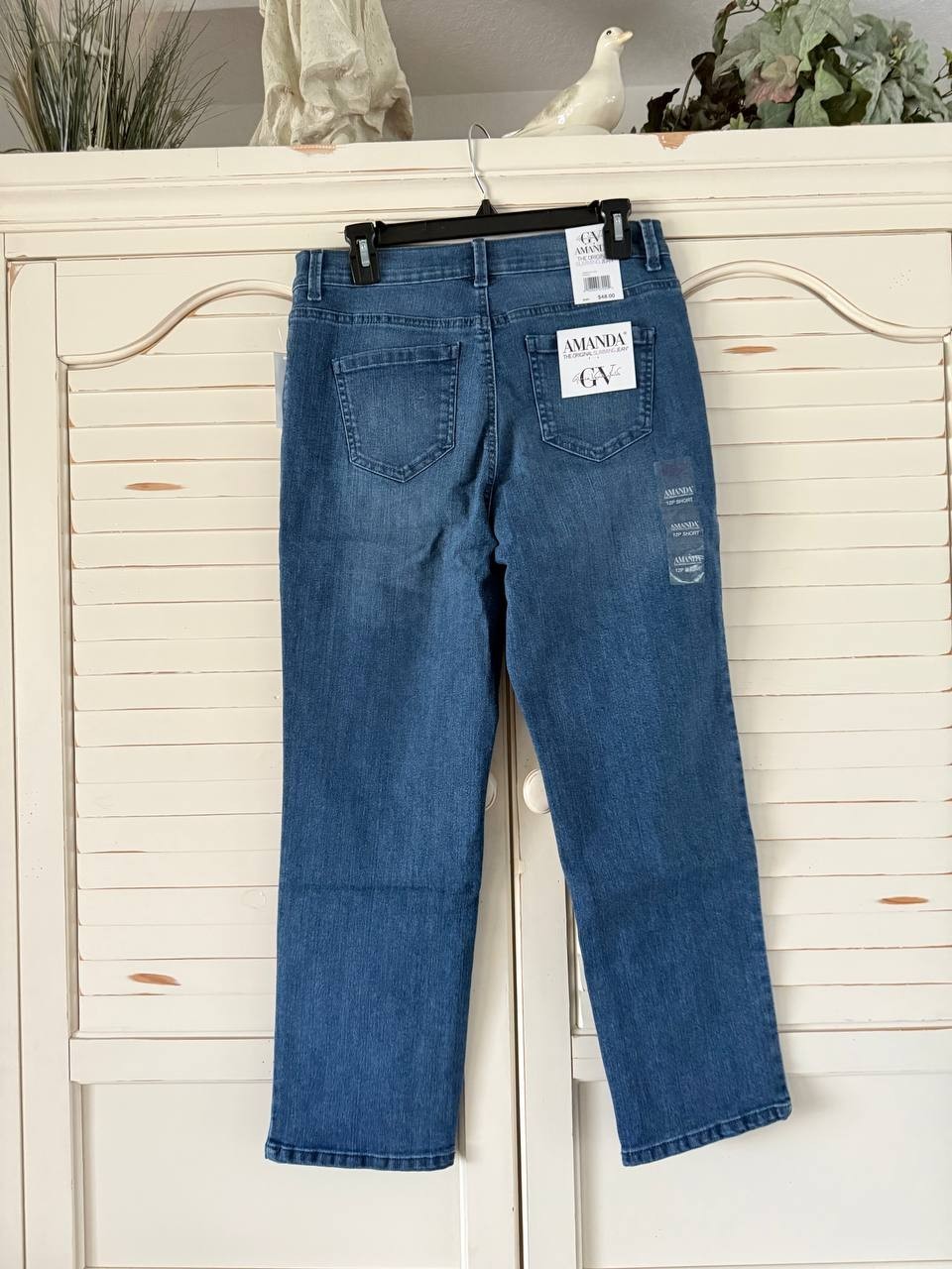 Gloria Vanderbilt Amanda Jeans 12PS Blue Petite Short High Rise Stretch Classic