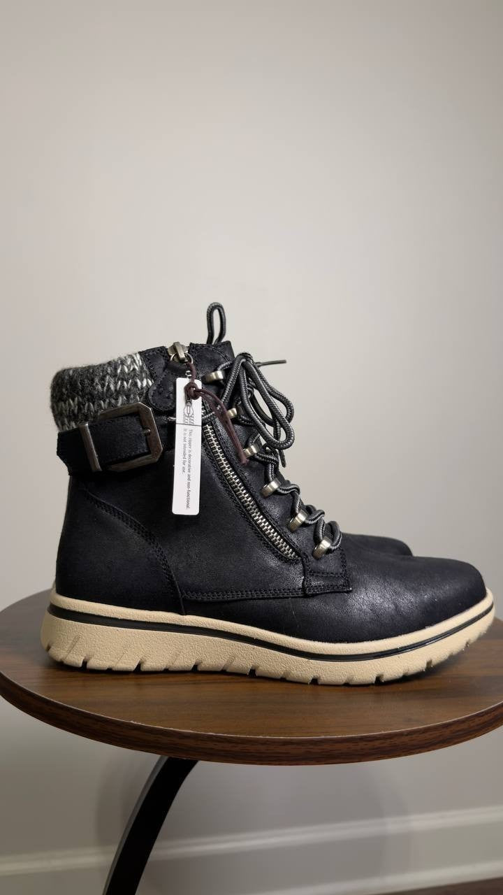 Cliffs  by  White  Mountain  Lace‑Up  Boots  Black  7.5  New  $89