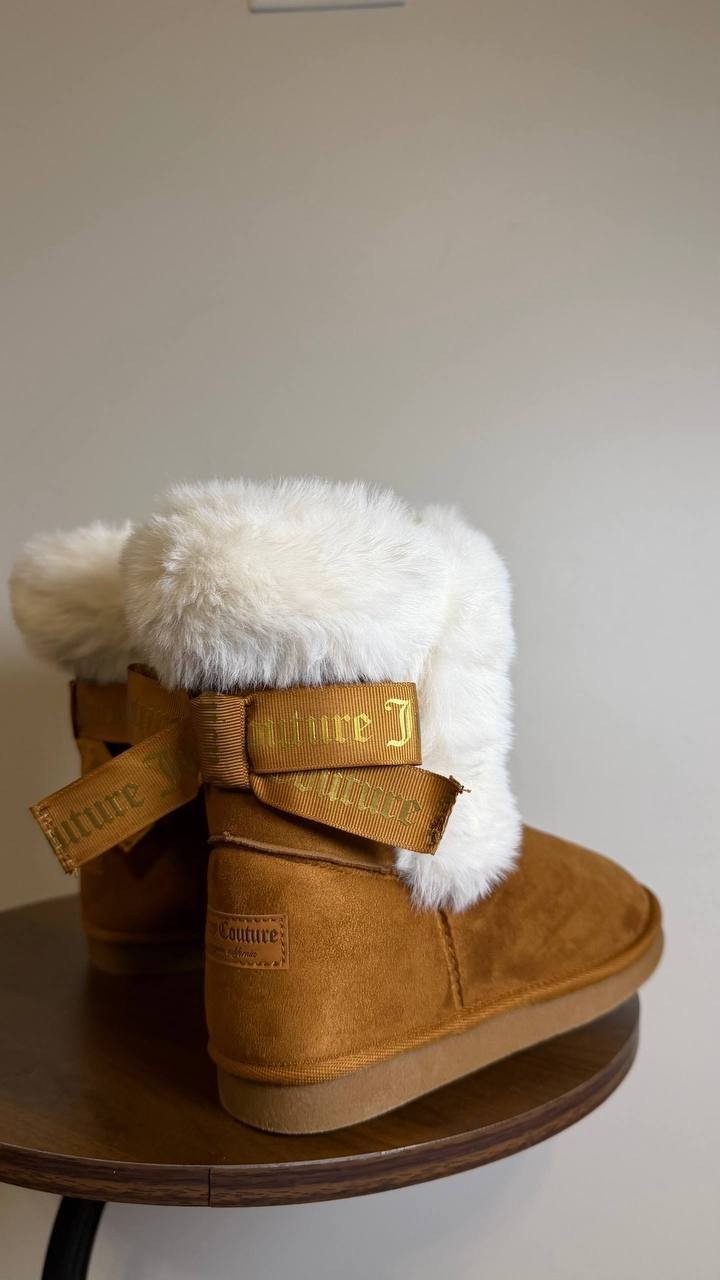Juicy Couture Cognac Faux Suede Cold Weather Boots 3M NIB MSRP $65