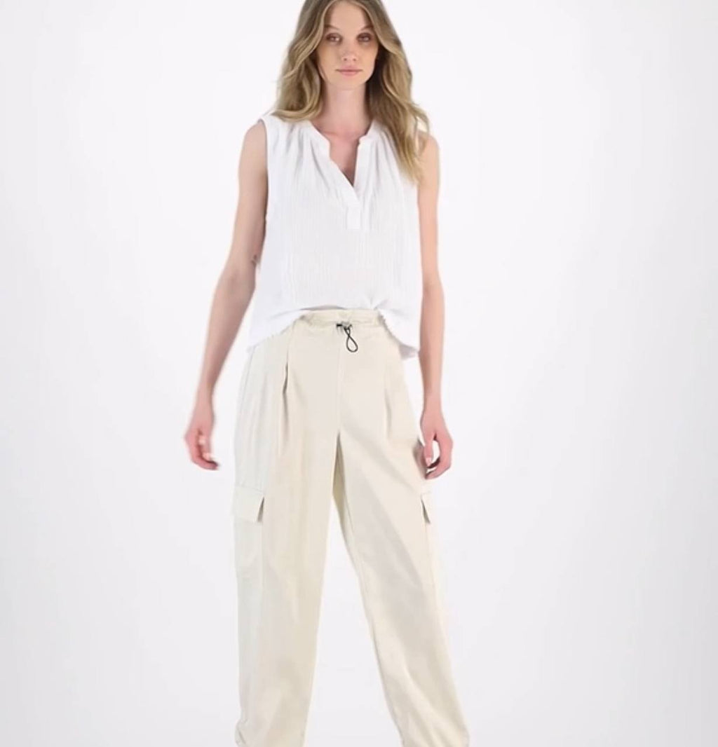 DKNY Crop Top XXS White Sleeveless Double-Crepe Gauze NWT MSRP $49 Boho Chic