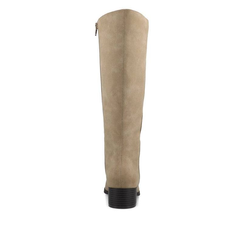Journee Devri Boots 6.5M Greige Vegan Leather Knee‑High Zip NIB msrp$79.99