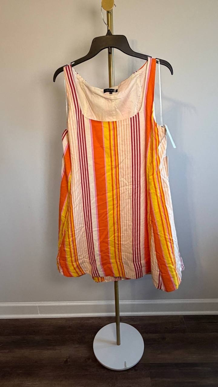 1.STATE Scoop Neck Mini Dress Peach Cream XL NWT $109