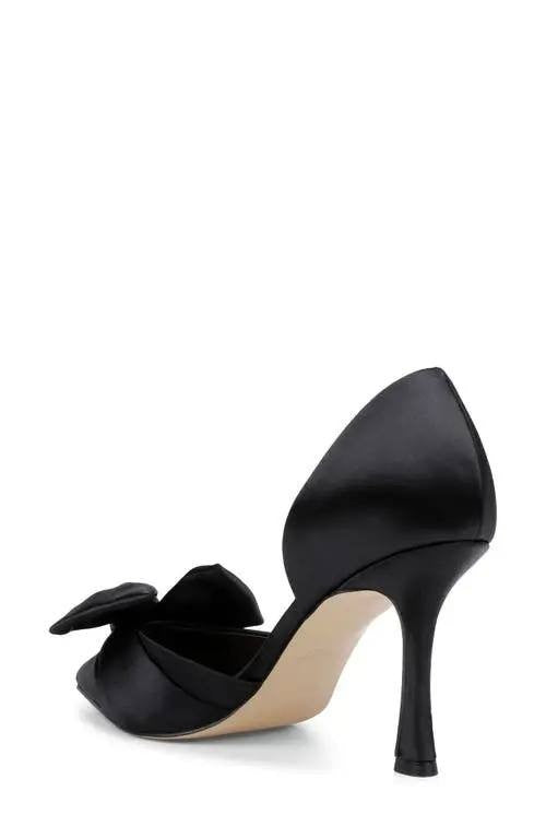 Badgley Mischka Jewel Pumps 7 Black Satin Pointed Toe Stiletto Heel NIB msrp$119