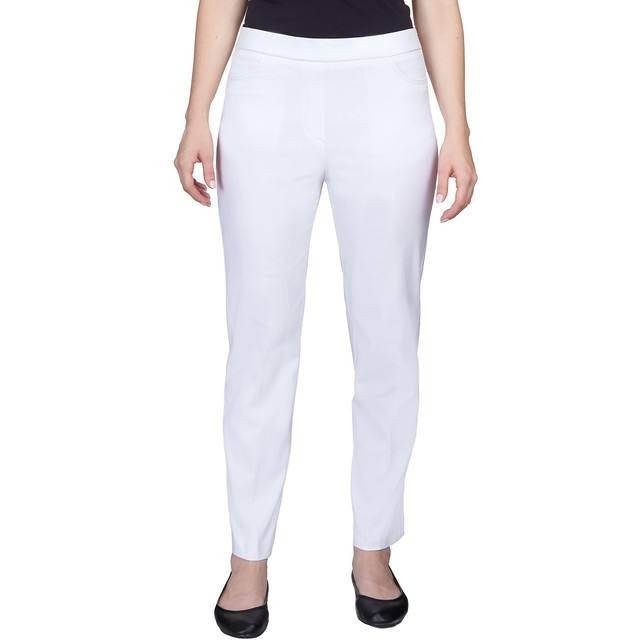 Alfred Dunner Classics Allure Stretch Short Length Pants White Size 12 NWT