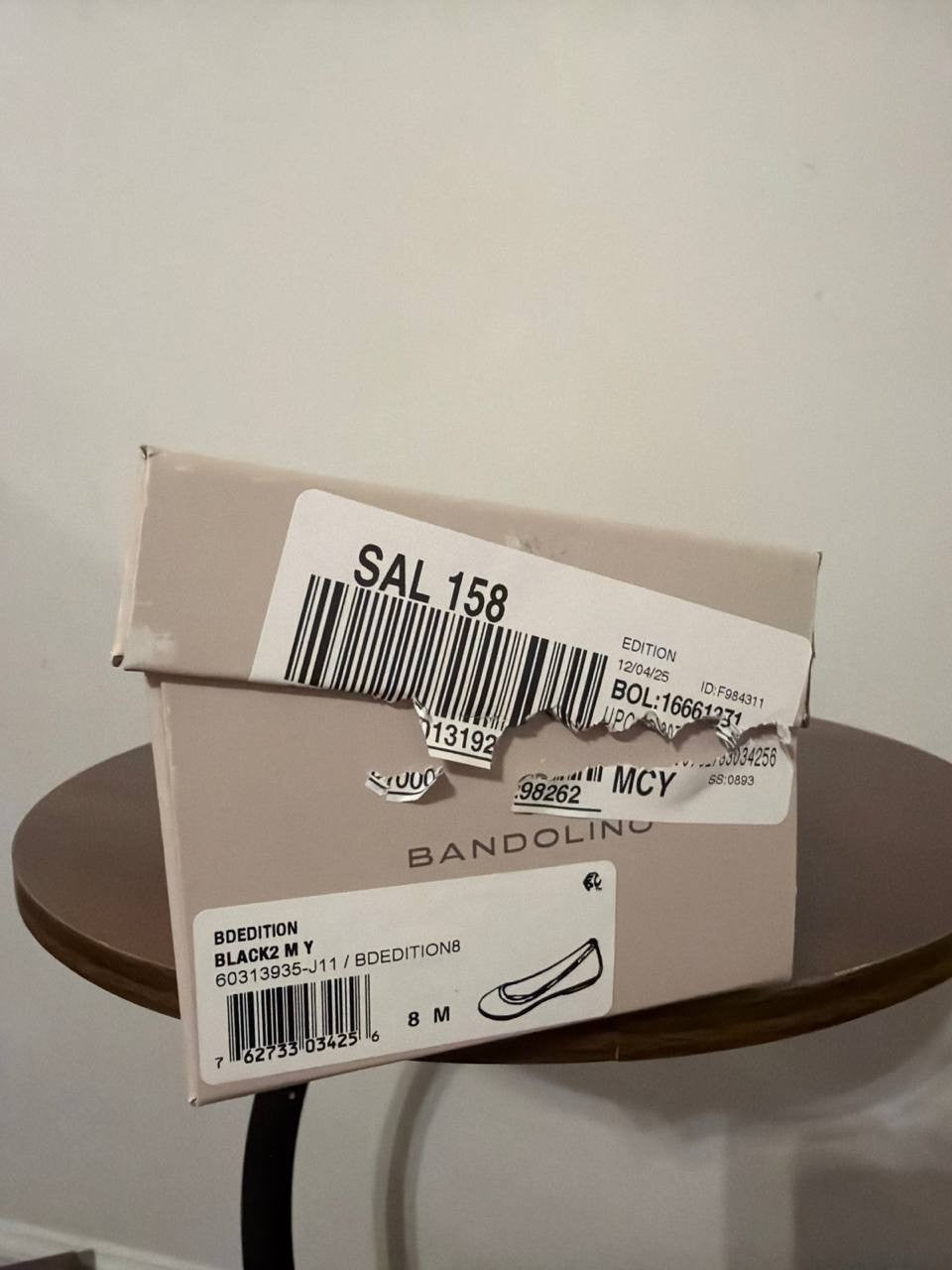 Bandolino Black Man‑Made Ballet Flats 8M NIB MSRP $79