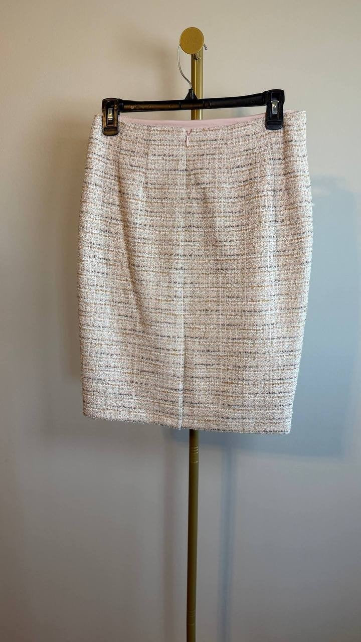 Calvin Klein Women’s Tweed Pencil Skirt Soft Taupe Multi Size 2P NWT $89