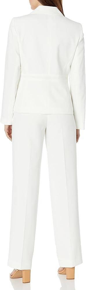Le Suit Petite Jacket & Pant Suit– Ivory– Size 12P – NWT – $225