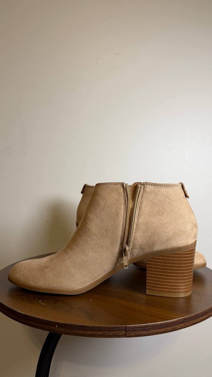 Style&Co Taupe Microfiber Booties 8.5M NIB MSRP $79.90